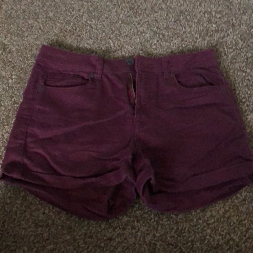 Maroon high waisted shorts